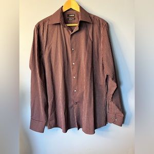 Claiborne Mens Burgundy Striped Shirt in Pristine Condition!!